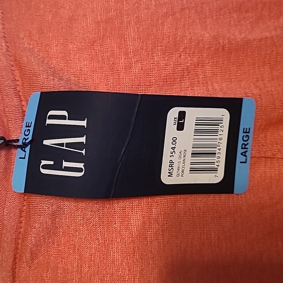 GAP women's large long sleeve soft T-shirt. NWT Peach color - Picture 3 of 10
